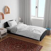 Super Samoa 685 Tribal Tattoo Bedding Set Siapo Pattern All-White Edition LT03 - Polynesian Pride