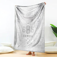 Super Samoa 685 Tribal Tattoo Blanket Siapo Pattern All-White Edition LT03 - Polynesian Pride