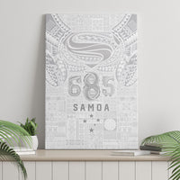 Super Samoa 685 Tribal Tattoo Canvas Wall Art Siapo Pattern All-White Edition LT03 - Polynesian Pride