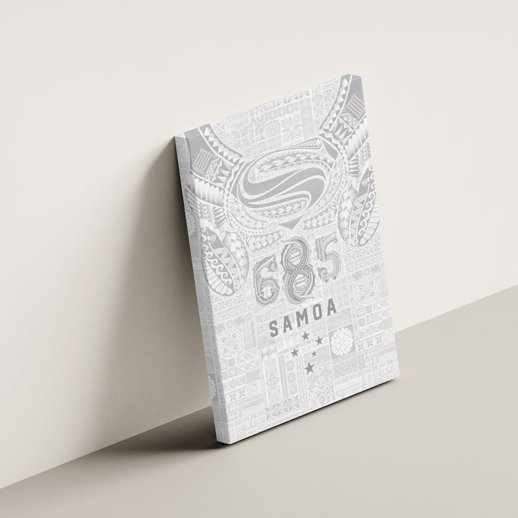 Super Samoa 685 Tribal Tattoo Canvas Wall Art Siapo Pattern All-White Edition LT03 - Polynesian Pride