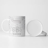 Super Samoa 685 Tribal Tattoo Ceramic Mug Siapo Pattern All-White Edition LT03 - Polynesian Pride
