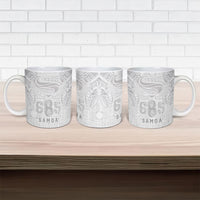 Super Samoa 685 Tribal Tattoo Ceramic Mug Siapo Pattern All-White Edition LT03 - Polynesian Pride