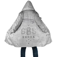 Super Samoa 685 Tribal Tattoo Cloak Siapo Pattern All-White Edition LT03 Unisex White - Polynesian Pride