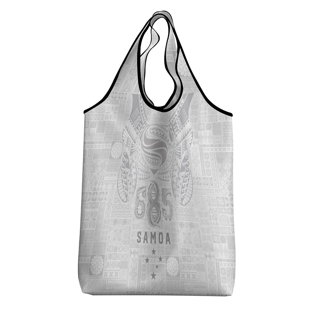 Super Samoa 685 Tribal Tattoo Grocery Bag Siapo Pattern All-White Edition LT03 - Polynesian Pride