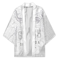 Super Samoa 685 Tribal Tattoo Kimono Siapo Pattern All-White Edition LT03 Unisex White - Polynesian Pride
