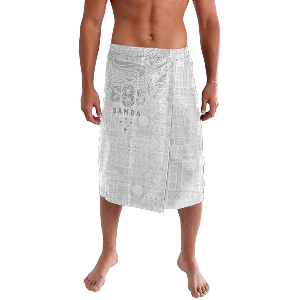 Super Samoa 685 Tribal Tattoo Lavalava Siapo Pattern All-White Edition LT03 White - Polynesian Pride