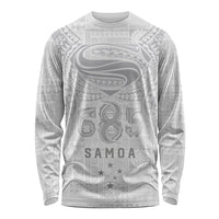 Super Samoa 685 Tribal Tattoo Long Sleeve Shirt Siapo Pattern All-White Edition LT03 Unisex White - Polynesian Pride