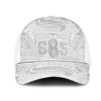 Super Samoa 685 Tribal Tattoo Mesh Trucker Cap Siapo Pattern All-White Edition LT03 One Size White White - Polynesian Pride