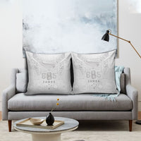 Super Samoa 685 Tribal Tattoo Pillow Cover Siapo Pattern All-White Edition LT03 - Polynesian Pride
