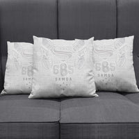 Super Samoa 685 Tribal Tattoo Pillow Cover Siapo Pattern All-White Edition LT03 - Polynesian Pride