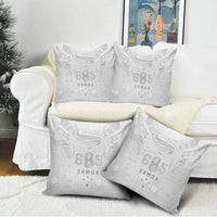 Super Samoa 685 Tribal Tattoo Pillow Cover Siapo Pattern All-White Edition LT03 - Polynesian Pride