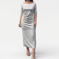 Super Samoa 685 Tribal Tattoo Puletasi Siapo Pattern All-White Edition LT03 Long Dress White - Polynesian Pride