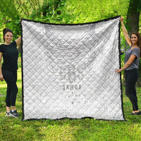 Super Samoa 685 Tribal Tattoo Quilt Siapo Pattern All-White Edition LT03 - Polynesian Pride