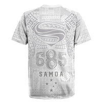 Super Samoa 685 Tribal Tattoo Rugby Jersey Siapo Pattern All-White Edition LT03 - Polynesian Pride