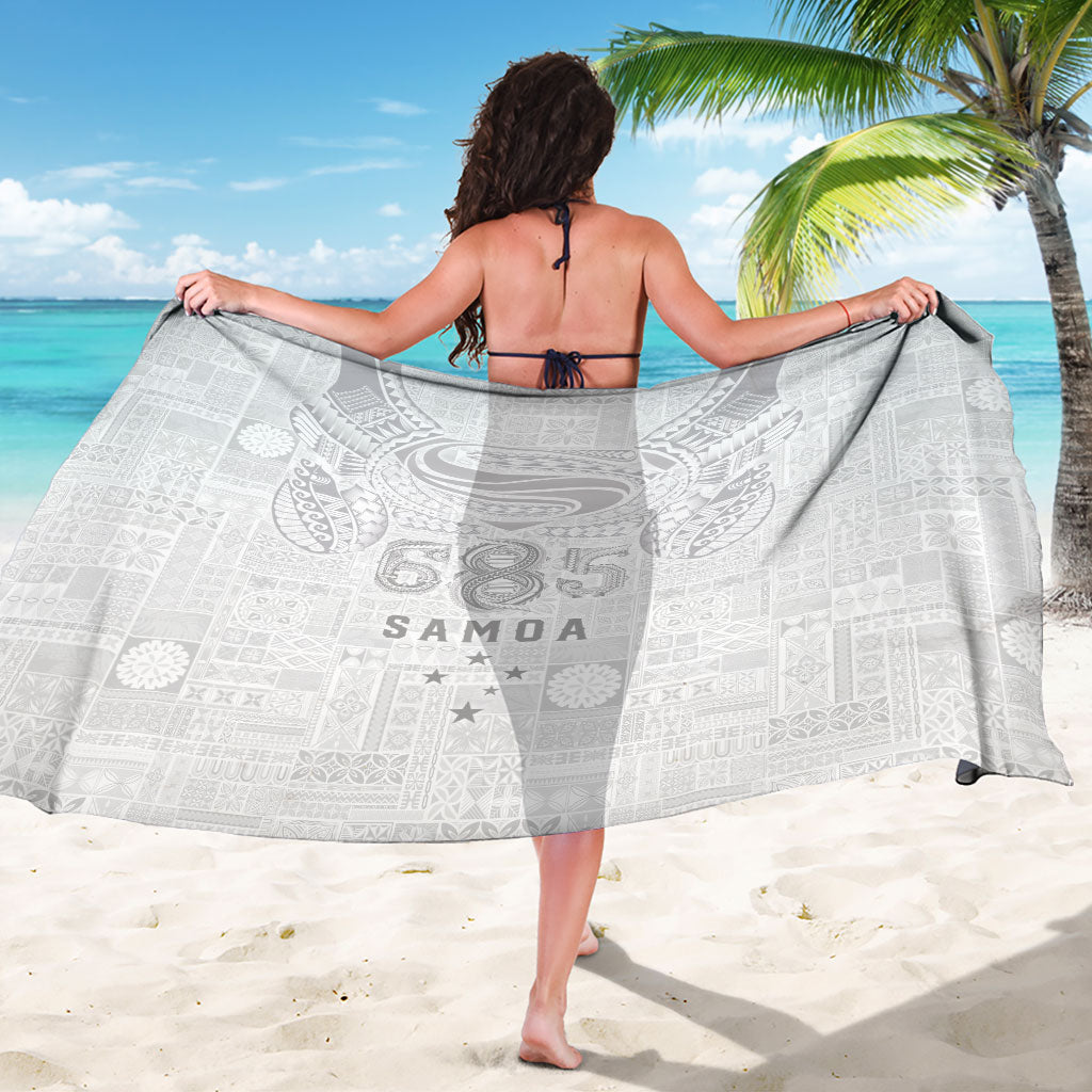 Super Samoa 685 Tribal Tattoo Sarong Siapo Pattern All-White Edition LT03 - Polynesian Pride