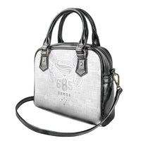 Super Samoa 685 Tribal Tattoo Shoulder Handbag Siapo Pattern All-White Edition LT03 - Polynesian Pride