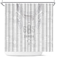Super Samoa 685 Tribal Tattoo Shower Curtain Siapo Pattern All-White Edition LT03 White - Polynesian Pride
