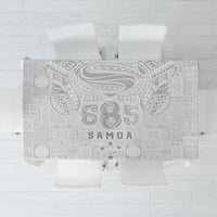 Super Samoa 685 Tribal Tattoo Tablecloth Siapo Pattern All-White Edition LT03 White - Polynesian Pride