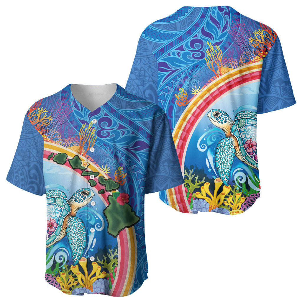 Hawaiian Connecting with the Ocean Baseball Jersey Polynesian Pattern LT03 - Polynesian Pride