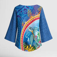 Hawaiian Connecting with the Ocean Kimono Sleeve Blouse Polynesian Pattern LT03 - Polynesian Pride