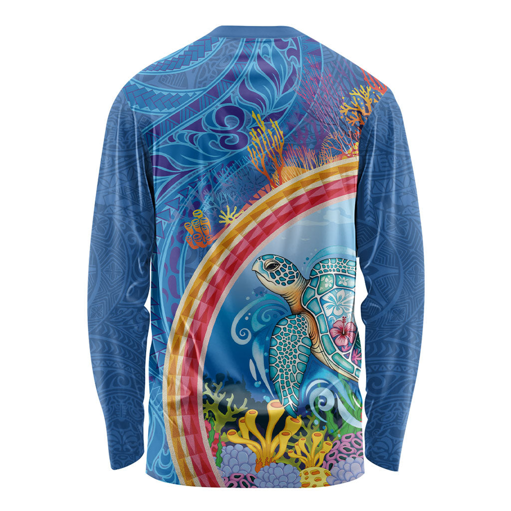 Hawaiian Connecting with the Ocean Long Sleeve Shirt Polynesian Pattern LT03 - Polynesian Pride