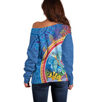 Hawaiian Connecting with the Ocean Off Shoulder Sweater Polynesian Pattern LT03 - Polynesian Pride