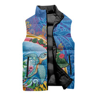 Hawaiian Connecting with the Ocean Sleeveless Puffer Jacket Polynesian Pattern LT03 - Polynesian Pride