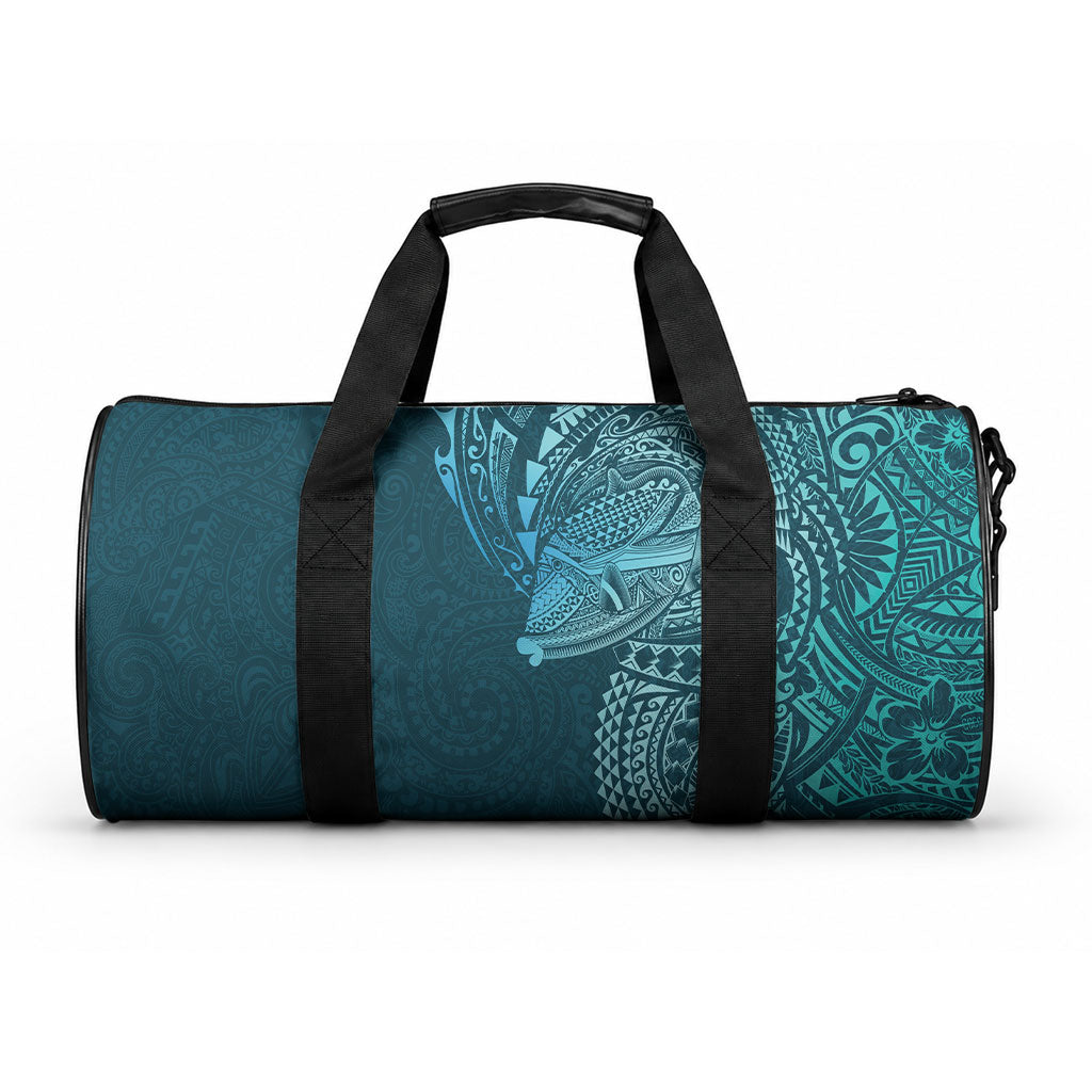 Hawaiian Humuhumu Tribal Tattoo Duffle Bag Polynesian Kakau Ocean Color