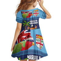 Fiji Marau na Kerisimasi Family Matching Puletasi and Hawaiian Shirt Christmas Collared Lory - Fiji Emblems and Xmas Palm Tree Tapa Art Pattern LT03 - Polynesian Pride
