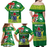 Cook Islands Meri Kiritimiti Family Matching Off Shoulder Maxi Dress and Hawaiian Shirt Christmas Turtle - Cooks Islands Emblems and Polynesian Art Pattern LT03 - Polynesian Pride