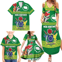 Cook Islands Meri Kiritimiti Family Matching Summer Maxi Dress and Hawaiian Shirt Christmas Turtle - Cooks Islands Emblems and Polynesian Art Pattern LT03 - Polynesian Pride