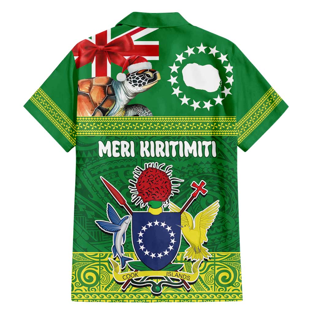 Cook Islands Meri Kiritimiti Family Matching Summer Maxi Dress and Hawaiian Shirt Christmas Turtle - Cooks Islands Emblems and Polynesian Art Pattern LT03 - Polynesian Pride