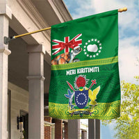 Cook Islands Meri Kiritimiti Garden Flag Christmas Turtle - Cooks Islands Emblems and Polynesian Art Pattern LT03 House Flag Green - Polynesian Pride