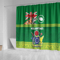 Cook Islands Meri Kiritimiti Shower Curtain Christmas Turtle - Cooks Islands Emblems and Polynesian Art Pattern LT03 - Polynesian Pride