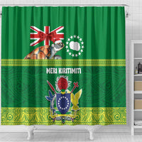 Cook Islands Meri Kiritimiti Shower Curtain Christmas Turtle - Cooks Islands Emblems and Polynesian Art Pattern LT03 - Polynesian Pride