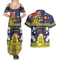 Niue Monuina e Kilisimasi Couples Matching Summer Maxi Dress and Hawaiian Shirt Christmas Uga - Niue Map and Emblem with Hiapo Art Pattern LT03 - Polynesian Pride