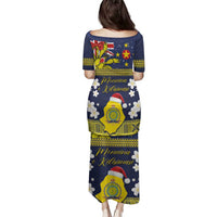 Niue Monuina e Kilisimasi Family Matching Puletasi and Hawaiian Shirt Christmas Uga - Niue Map and Emblem with Hiapo Art Pattern LT03 - Polynesian Pride