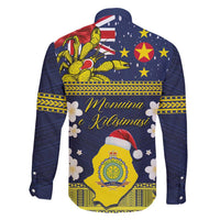 Niue Monuina e Kilisimasi Family Matching Short Sleeve Bodycon Dress and Hawaiian Shirt Christmas Uga - Niue Map and Emblem with Hiapo Art Pattern LT03 - Polynesian Pride
