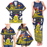 Niue Monuina e Kilisimasi Family Matching Tank Maxi Dress and Hawaiian Shirt Christmas Uga - Niue Map and Emblem with Hiapo Art Pattern LT03 - Polynesian Pride
