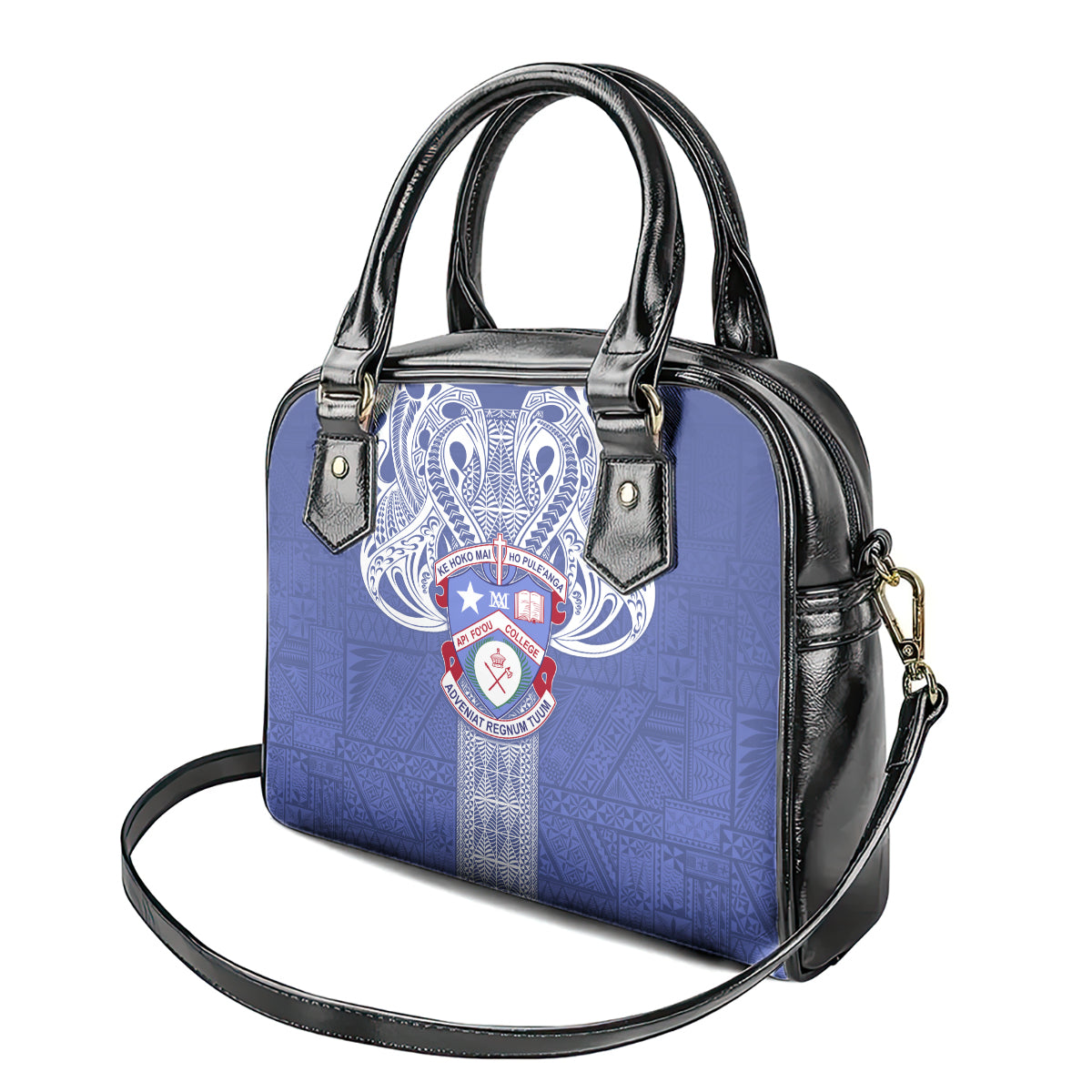 Tonga Apifoou School Shoulder Handbag Ngatu and Polynesian Pattern LT03 - Polynesian Pride