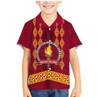 Tonga Beulah College Family Matching Mermaid Dress and Hawaiian Shirt Ngatu and Polynesian Pattern LT03 Son's Shirt Red - Polynesian Pride