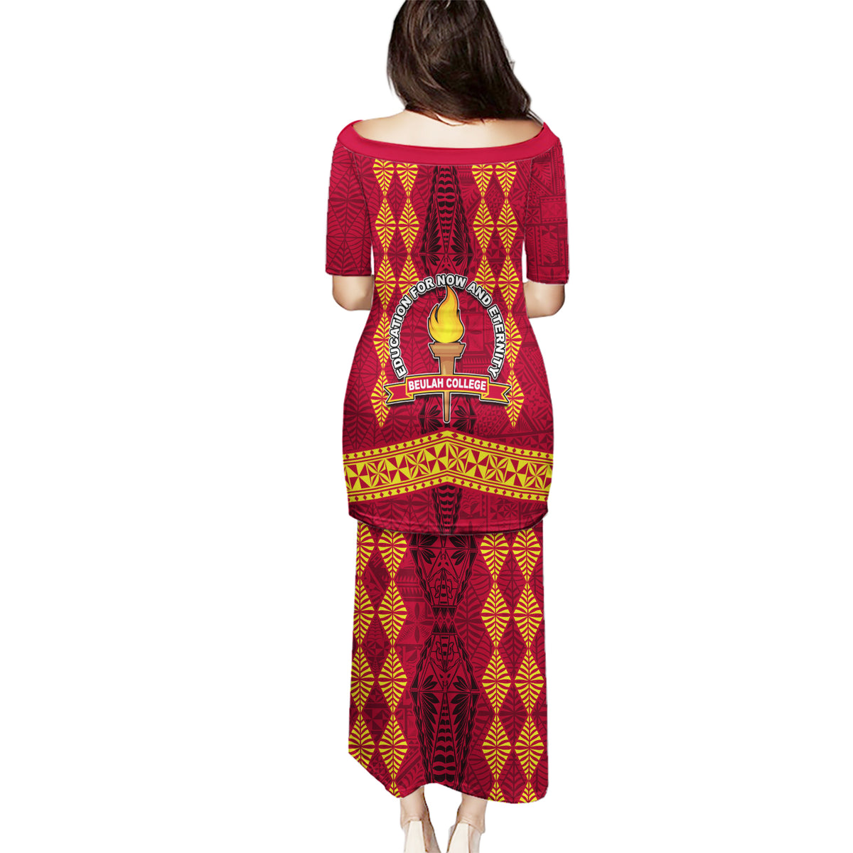 Tonga Beulah College Puletasi Ngatu and Polynesian Pattern LT03 - Polynesian Pride