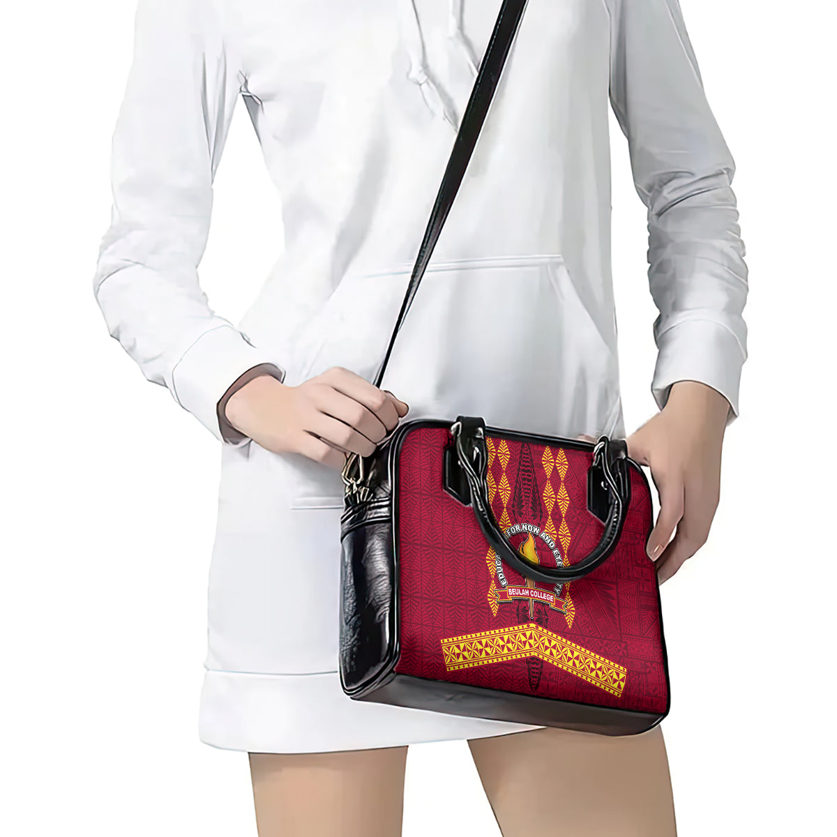 Tonga Beulah College Shoulder Handbag Ngatu and Polynesian Pattern LT03 - Polynesian Pride
