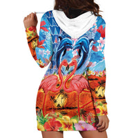 Hawaiian Love-Couple Dolphins and Flamingos Hoodie Dress LT03 - Polynesian Pride