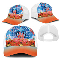 Hawaiian Love-Couple Dolphins and Flamingos Mesh Trucker Cap - Polynesian Pride