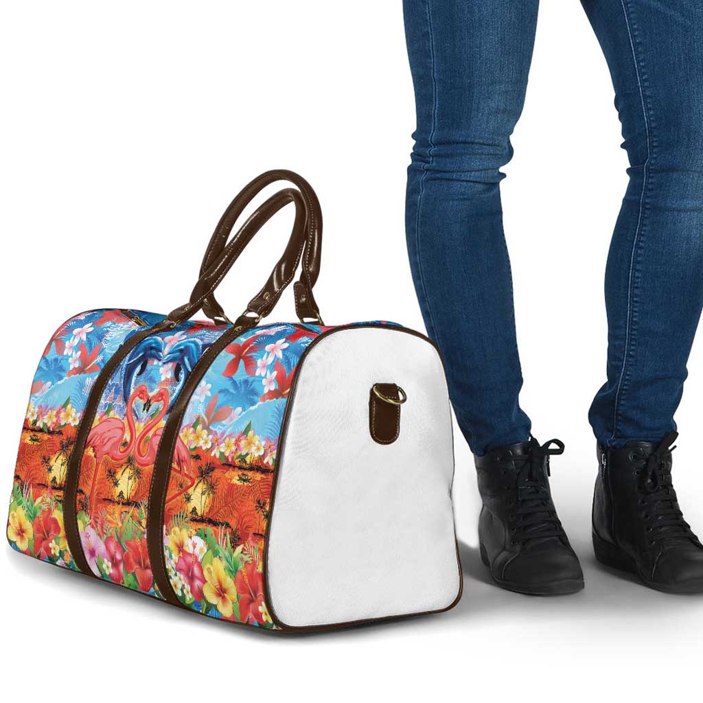 Hawaiian Love-Couple Dolphins and Flamingos Travel Bag LT03 - Polynesian Pride