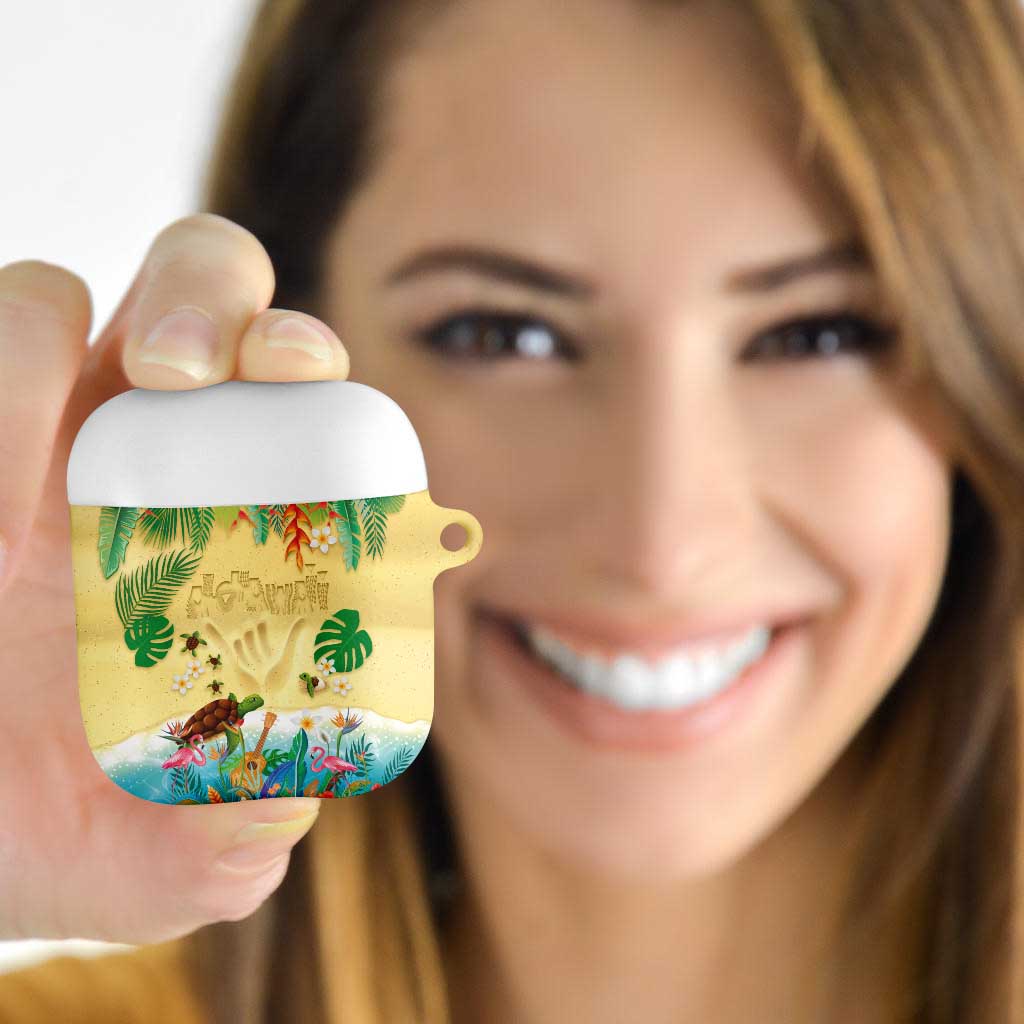 Hawaiian Alohawaii AirPods Case Tropical Plants and Animals on The Beach - Polynesian Pride
