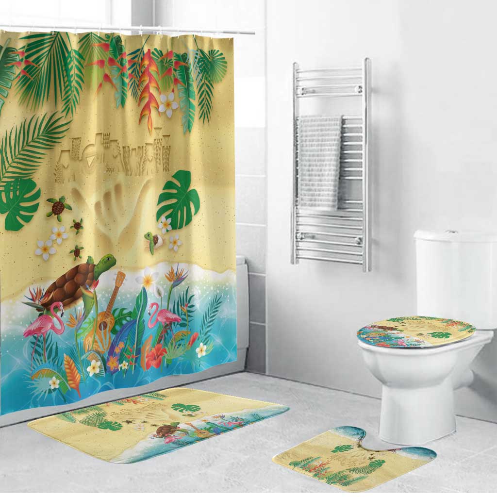 Hawaiian Alohawaii Bathroom Set Tropical Plants and Animals on The Beach LT03 Bathroom Set (4 pcs) Multicolor - Polynesian Pride