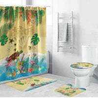 Hawaiian Alohawaii Bathroom Set Tropical Plants and Animals on The Beach LT03 Bathroom Set (4 pcs) Multicolor - Polynesian Pride