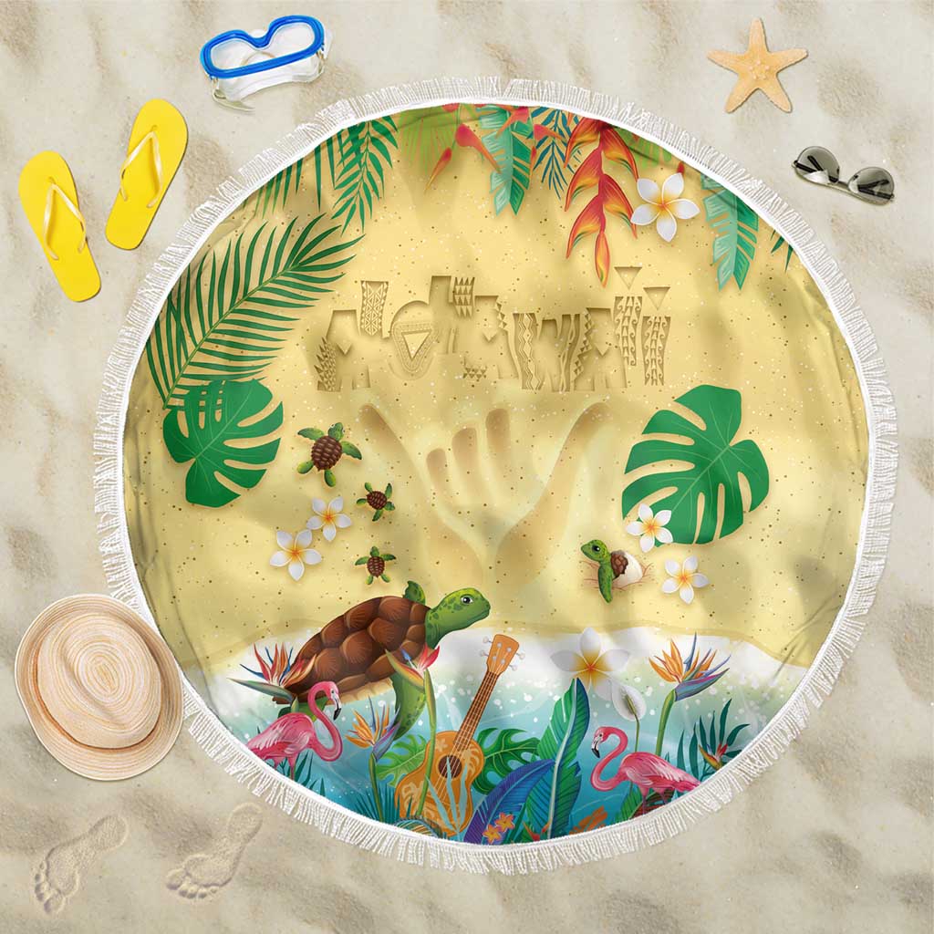 Hawaiian Alohawaii Beach Blanket Tropical Plants and Animals on The Beach LT03 One Size 150cm Multicolor - Polynesian Pride
